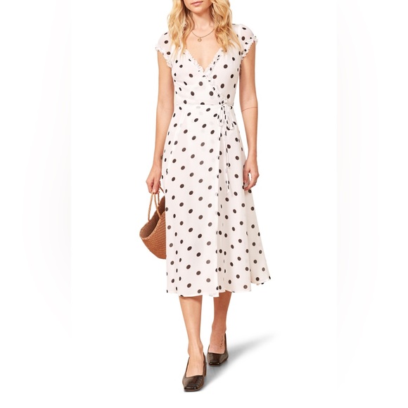 Reformation Gwenyth Polka Dot Midi Dress- XS - Picture 3 of 11